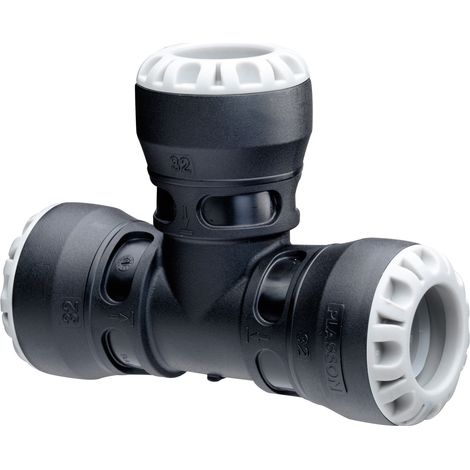 Té égal 90° encliquetable Ø25 tube PE – Raccord PE pour adduction d'eau – Pression PN 16 bars à 20°C – Normes ISO 14236 – Frans Bonhomme (1/3)