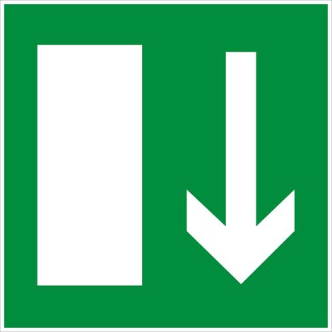 Panneau Sortie de secours en bas - Rigide 200x200mm - 4220246