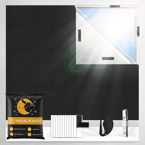 Store Occultant sans Perçage,Store Enrouleur Occultant sans Perçage,Store sans percage Installation Facile,Store occultant 100% Opaque Protection Thermique Solaire pour Fenêtre Porte,Store(300x148cm)