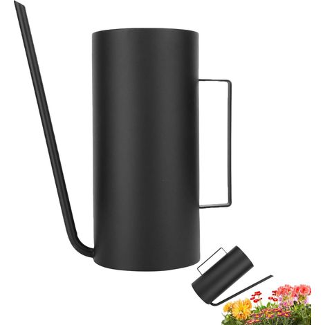 Arrosoir Acier Inoxydable 1.5L Petit Arrosoir Design Noir,Bec Long Précis pour Cactus Orchidée, Anti-Rouille, Idéal Jardin Intérieur Extérieur,Poignée Ergonomique (1/5)