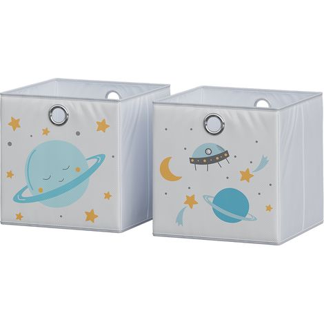 Faltbox , Grau (Weltall), 30 x 30 cm (Motiv Weltall), Vicco
