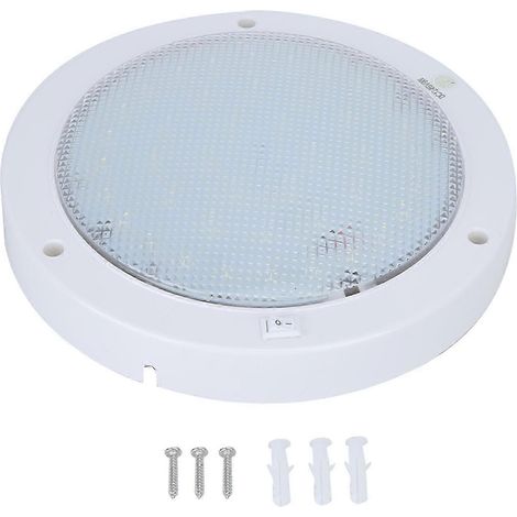Plafonnier rond haute luminosité 42 LED 12 V 9 W 840 lm pour voiture, bateau et maison, blanc chaud (1/4)
