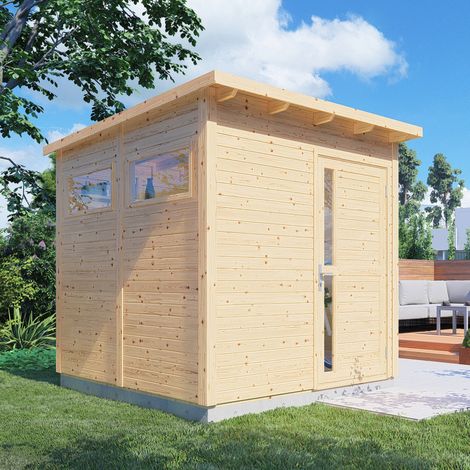 Abri de jardin bois Bertilo 19mm Pentus 2 avec plancher 4,75m² natural (1/5)