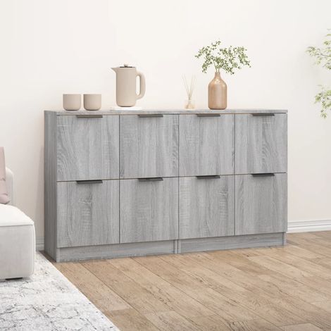 Lot de 2 Buffets Bahut Meubles de rangement Commode Sonoma gris 60x30x70 cm Bois d'ingénierie BV821077 - BonneVie (1/5)