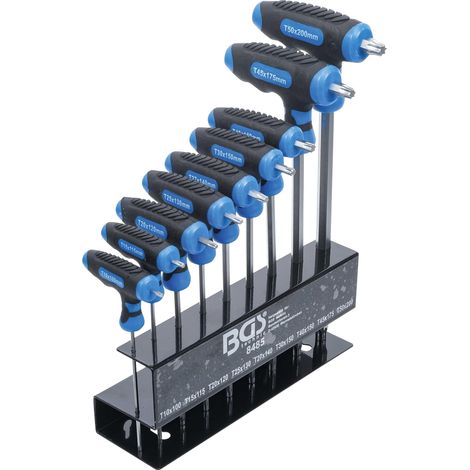 Juego de llaves Torx BGS mango T acero 9 piezas metálicas