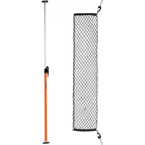 Barra de Carga con Telescopio de Trinquete, Longitud Ajustable 1016-1854 mm, Estabilizador de Carga de Acero con Almohadillas Antideslizantes y Malla, para Camionetas y Minivans, Naranja