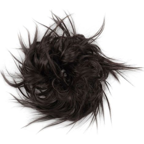 Pelucas con moño rizado para mujer, coletas despeinadas, gomas para el pelo, pelucas voluminosas, extensiones de cabello sintético. (1/5)