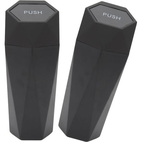 Lot de 2 poubelles de voiture avec couvercle, étanches, décoratives, portables et automatiques, noires. (1/5)