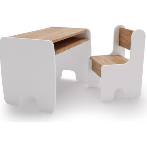 Ensemble table et chaise enfant – Hauteur table 51 cm, largeur 70 cm – Construction légère et stable – Espace de rangement intégré