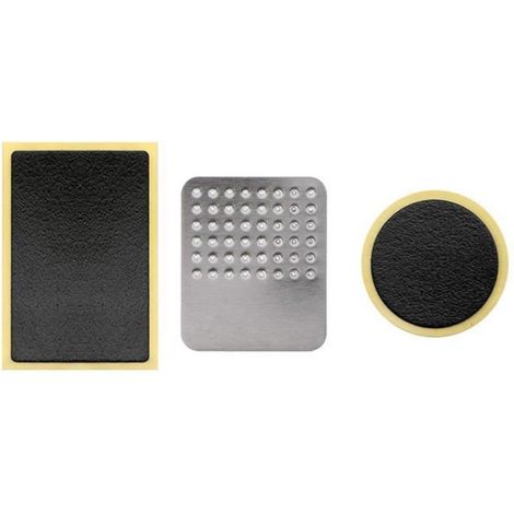 Kit Réparation Pneu Vélo - Patch Autoadhésif Sans Colle - Pour Tube Intérieur - 10 Rectangulaires + 10 Ronds + 4 Râpes Métal + Boîte de Rangement (1/4)