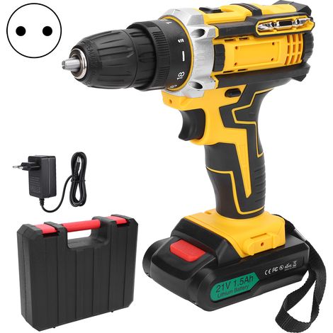 Perceuse électrique sans fil lithium-ion rechargeable, visseuse à main domestique, prise UE 100-240V (1/5)