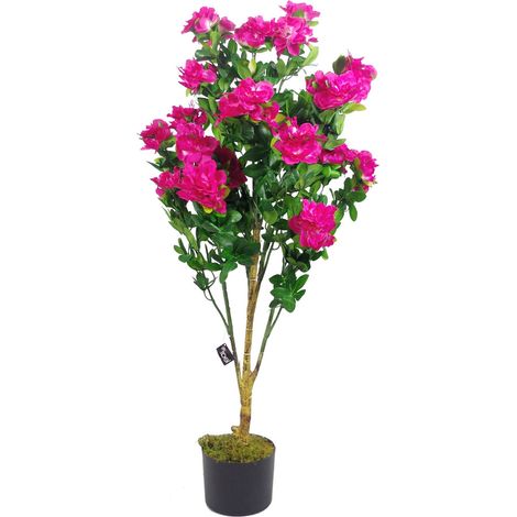100cm Premium Artificial Azalea Pink Flowers Potted Plant (1/4)