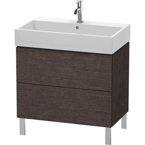 Duravit Meuble sous-lavabo L-Cube 78,4 x 45,9 cm, 2 tiroirs, pour Vero Air 235080, Coloris: placage en chêne véritable brossé foncé - LC677707272 (1/4)