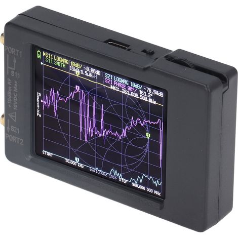 Analyseur de réseau vectoriel NanoVNA 2.8", 50kHz-1.5GHz, batterie intégrée incluse, testeur de fréquence portable. (1/5)