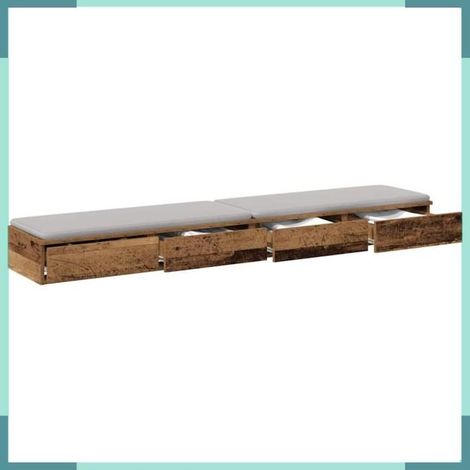Tiroirs de lit - 866985 - Bois ancien - 4 tiroirs - 180 x 36,5 x 16,5 cm (1/5)