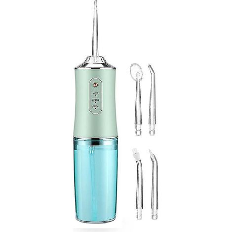 Oral Irrigator - USB Rechargeable, Water Flosser, 220ml Tank, Green (1/3)
