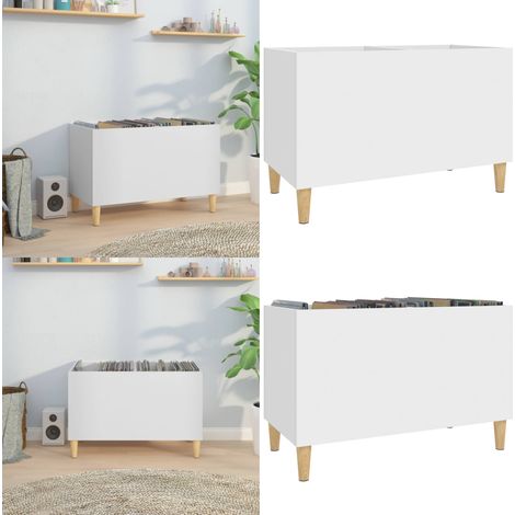 Plattenschrank Weiß 74,5x38x48 cm Holzwerkstoff - Plattenspeicher - Vinylregal - Plattenspieler Zubehör - Holzschreibtisch - Bücherregale - Home & Living (1/5)