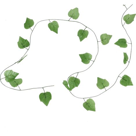 Feuilles de vigne artificielles en rotin réutilisables, imitation rotin, pour suspension décorative de plafond ou de jardin. (1/5)