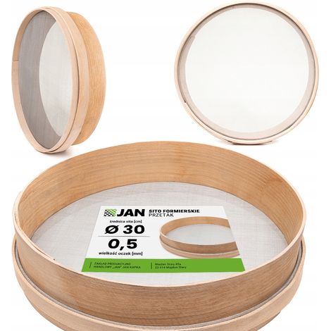 Tamis de construction : Tamis à mailles de 35 cm de diamètre et de 0,5 mm de diamètre.