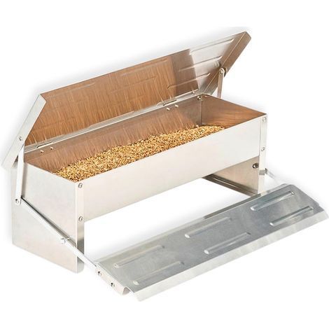 1 Mangeoire Poules Acier Galvanisé 5 Kg Pédale Automatique Anti Nuisible Extérieur (1/5)