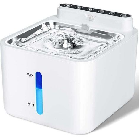 Fuente de agua para gatos con sensor de movimiento, 3,2 L, inalámbrica, funciona con pilas, batería de litio integrada de 2600 mAh, con bomba silenciosa y filtro. (1/5)