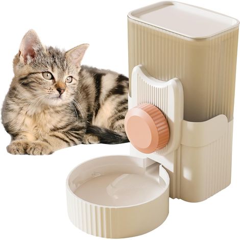 Abreuvoir automatique pour animaux de compagnie, capacité de 1 litre, conception à siphon suspendu, pour chiens, chats et petits animaux de compagnie, rose.-AquaForge (1/5)