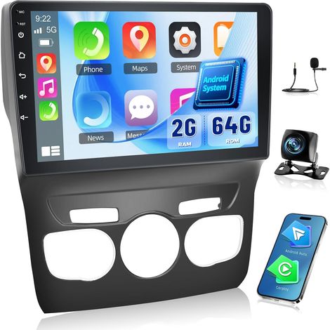 Autoradio 2G+64G pour C4 II / / Crossback 2012-2018, écran Tactile 9 Pouces, sans Fil, WiFi GPS FM RDS, écran partagé, SWC, caméra arrière AHD (1/5)