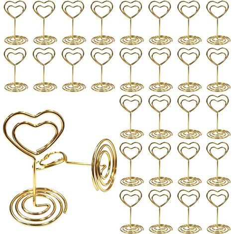 Lot de 30 porte-cartes de table, porte-cartes de table, porte-photos avec pinces (1/5)