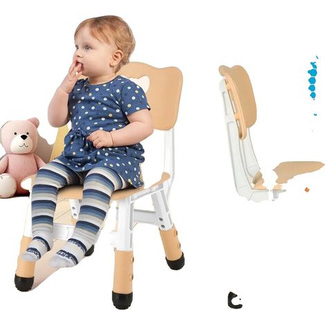Chaise Haute, HDPE de haute qualité, Hauteur réglable 57-55-53 cm, Capacité de poids maximale 100 kg, Convient aux enfants de 2 ans et plus, Surface imperméable (1/5)