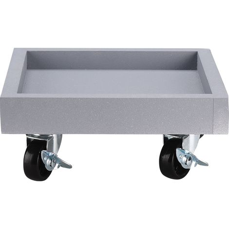Support carré pour plantes roulantes avec roues, chariot en plastique pour intérieur et extérieur, charge de 238,1 lb, gris, diamètre intérieur de 10,24 pouces (1/5)