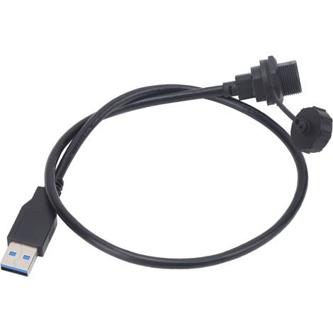 Connecteur USB étanche TypeC femelle à verrouillage fileté, prise de courant pour montage sur panneau E10TPC-TF-F/U3-AM (0,5 m)