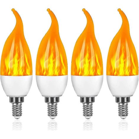 Filiyano-Lot de 4 ampoules LED E14 3W avec effet flamme et 3 modes d'éclairage décoratif (1/5)