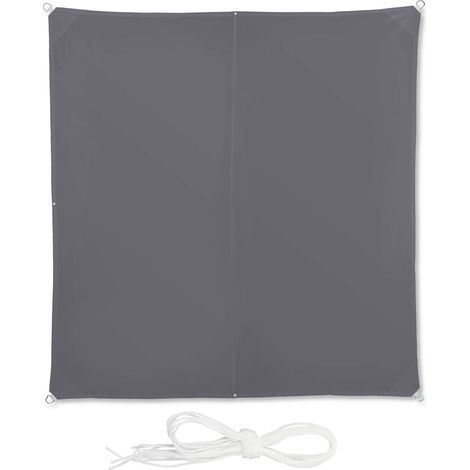 ACKERMAN – Voile d'ombrage carré 3x3 m – Protection UV 30+ – Polyester 180 g/m² – Résistant à l’eau – Installation rapide avec tendeurs et crochets (1/5)