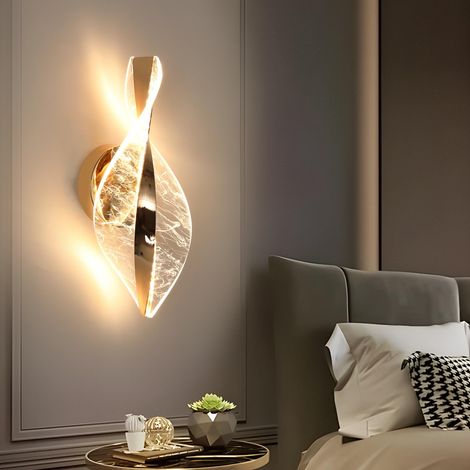 Applique Murale LED Dimmable 12W 2000LM - 3 Températures de Couleur - Moderne Chambre Couloir Salon - Doré (1/5)