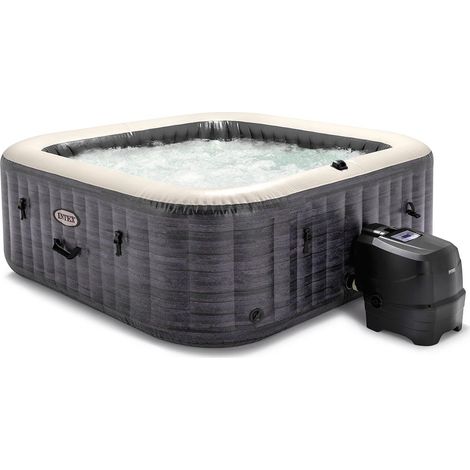 Intex – Spa gonflable 4 personnes 175x175 cm – Châssis PVC triple couche – 140 jets à bulles – Chauffage réglable 10°C à 40°C