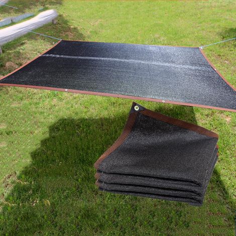 Breathable black shade netting, 3 x 5 m, 96% UV protection, for balconies, courtyards, terraces, pergolas (1/5)