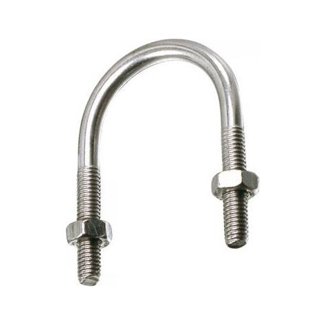Etrier Inox A2 Fond rond à Tube De 34 Fileté M8/25-1 pièce