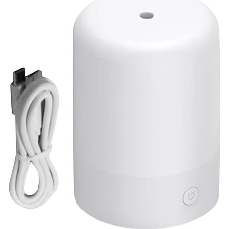 Mini Humidifier with Colorful Lights USB Quiet Portable Desktop Essential Oil Diffuser Humidifier for Home Bedroom White (1/5)