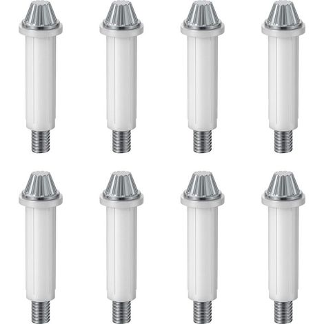 Lot de 8 pivots inférieurs pliables en acier au carbone pour portes de placard, diamètre extérieur 3/8", pour la réparation de quincaillerie de portes d'armoires.