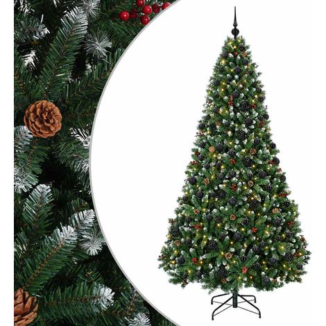 Albero di Natale artificiale verde con palline 180 cm 300 LED vidaXL