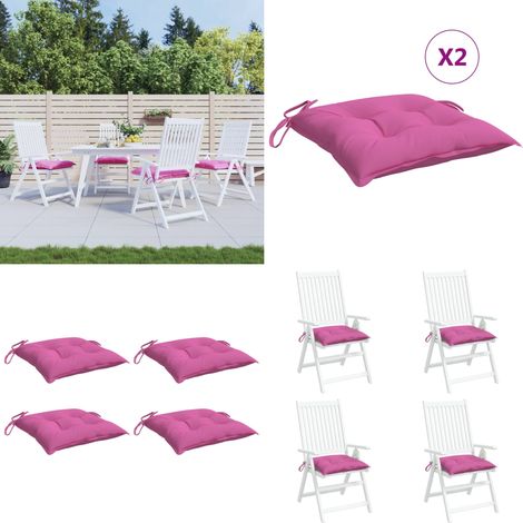 Stuhlkissen 4 Stk. Rosa 40x40x7 cm Stoff - Sitzkissen - Gartenkissen - Balkonkissen - Outdoor-Dekoration - Wohnaccessoires