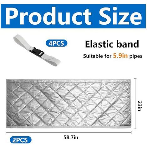 Lot de 2 Housses pour tuyau climatisation, isolation thermique, sangles réglables, diamètre 15 cm, extérieur (1/5)