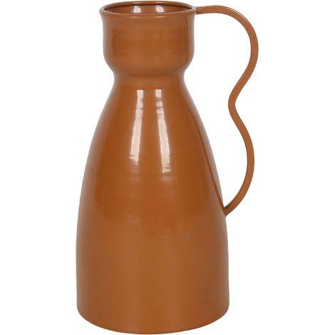 Vaso per fiori decorativo Rebecca Mobili Virella 23,5x15x12 Metallo Arancione Moderno