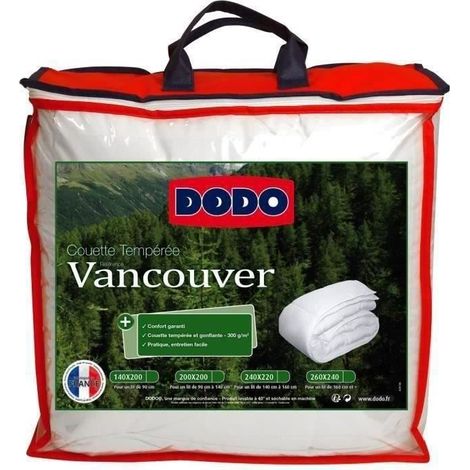 DODO Couette temperee Vancouver - 140 x 200 cm - Blanc (1/5)
