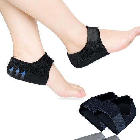 par de protectores de talón de gel，Alivio del dolor y reducción de la presión，Soporte para el talón，10,594 cm，Negro (1/5)