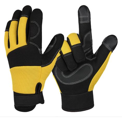 Gants de jardinage résistants aux épines, flexibles, robustes, pour mécanicien, dextérité et respirants, pour le travail, homme et femme (XL, jaune) (1/3)