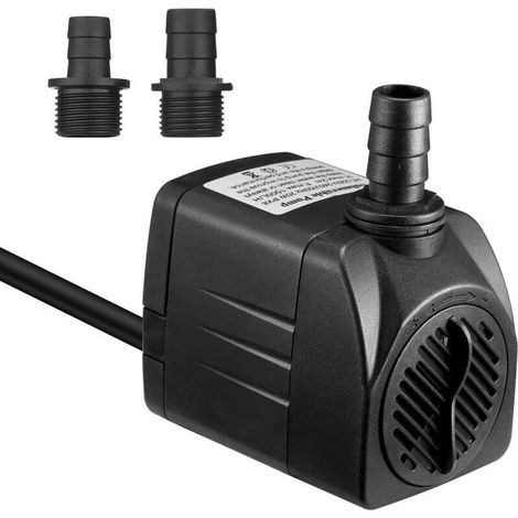 Pompe à eau submersible 1500L/H, pompe d'aquarium ultra silencieuse 25W avec combustion à sec 48hs, pompe de fontaine avec cordon d'alimentation de 5 pieds et 2 buses, pompe à eau pour aquarium etc (1/5)
