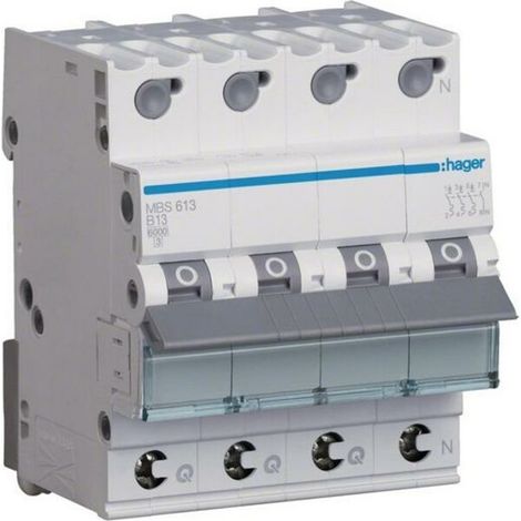 Hager LS-SCHALTER 3P+N 13A-B6KA 4PLE (MBS613 QUICK CONNECT)