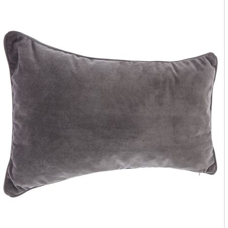 Coussin "Lilou" Effet velours 30 x 50 cm Atmosphera - Gris fonce - Gris fonce -