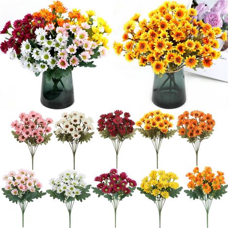 Chrysanthemum Artificiel - Résistant Aux UV Et À L'Eau - Pour Extérieur Jardin Terrasse Fenêtre - 1 Pièce (1/3)